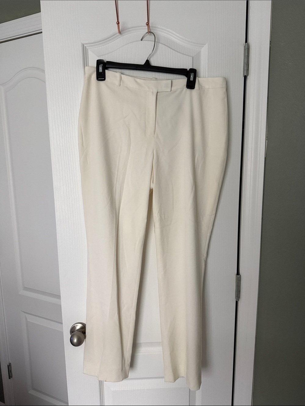 Alex Marie Ivory Straight-Leg Dress Trousers